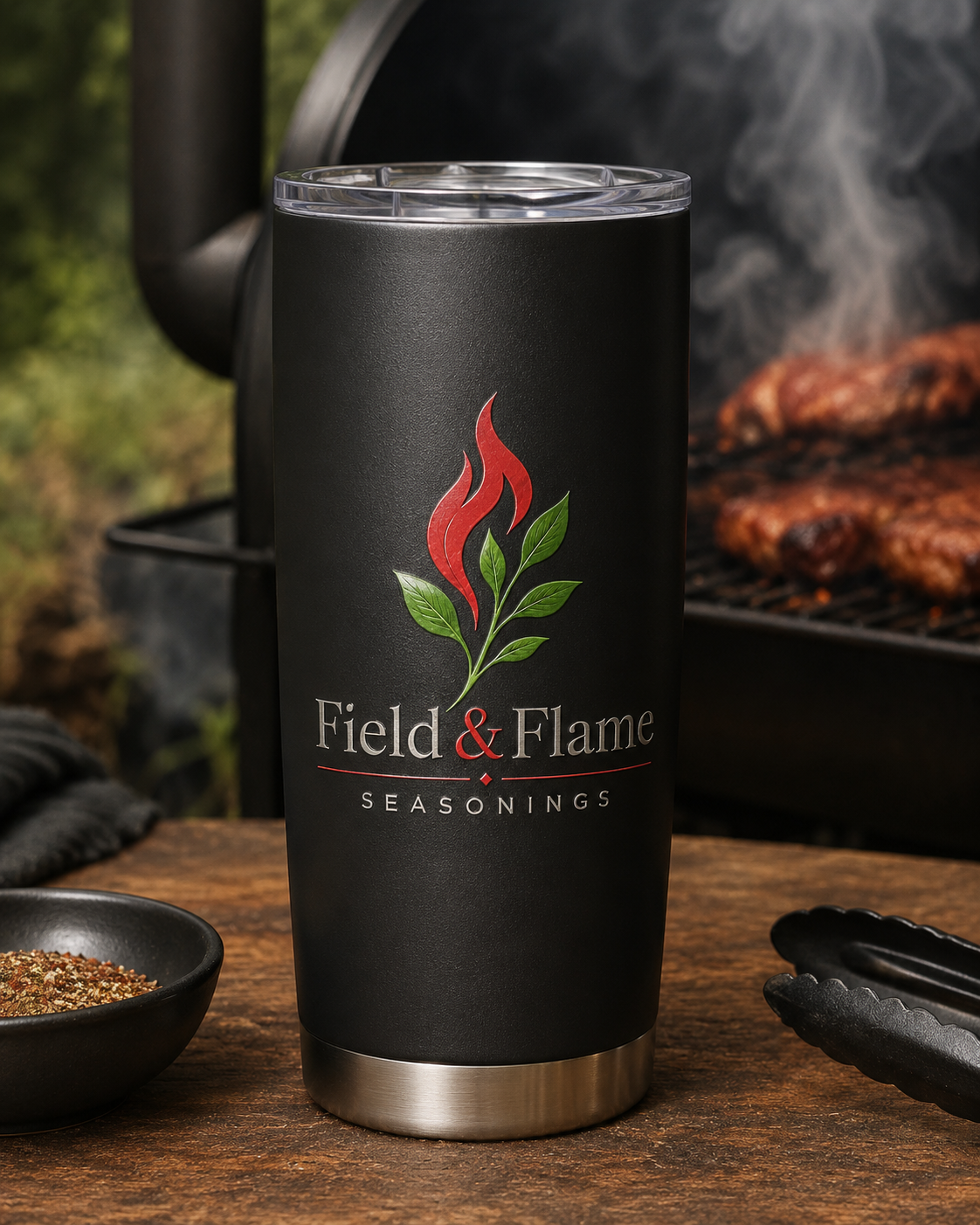 Field & Flame branded tumbler concept