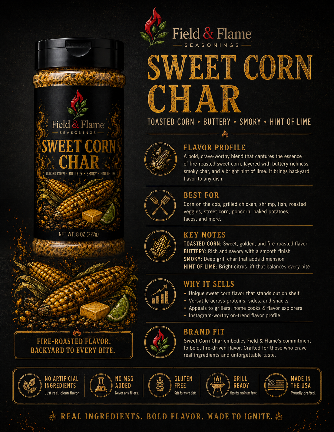 Sweet Corn Char sales sheet example